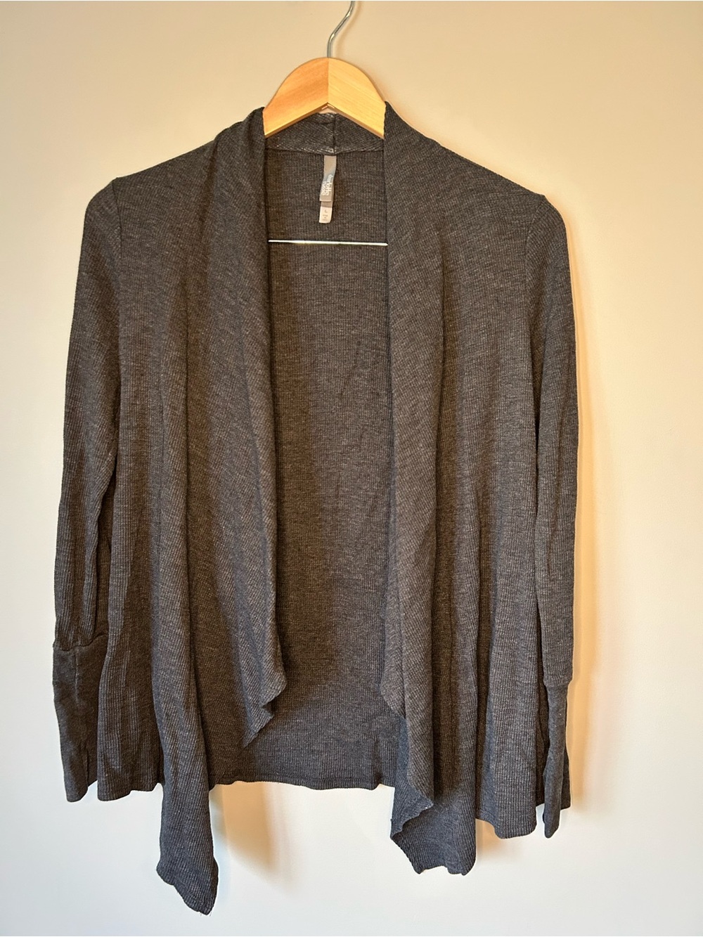 Gray Open-Front Women's Cardigan Sweater